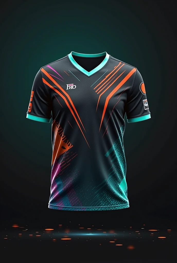 Generate a sports jersey where the gray color predominates accompanied by the following orange colors, fuchsia, red wine, dark blue 