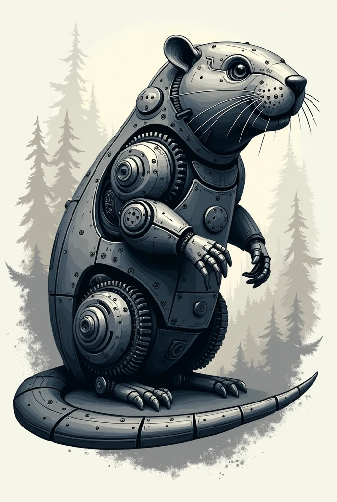 Emblem with a mechanical Beaver animal written Mechanical Engineering