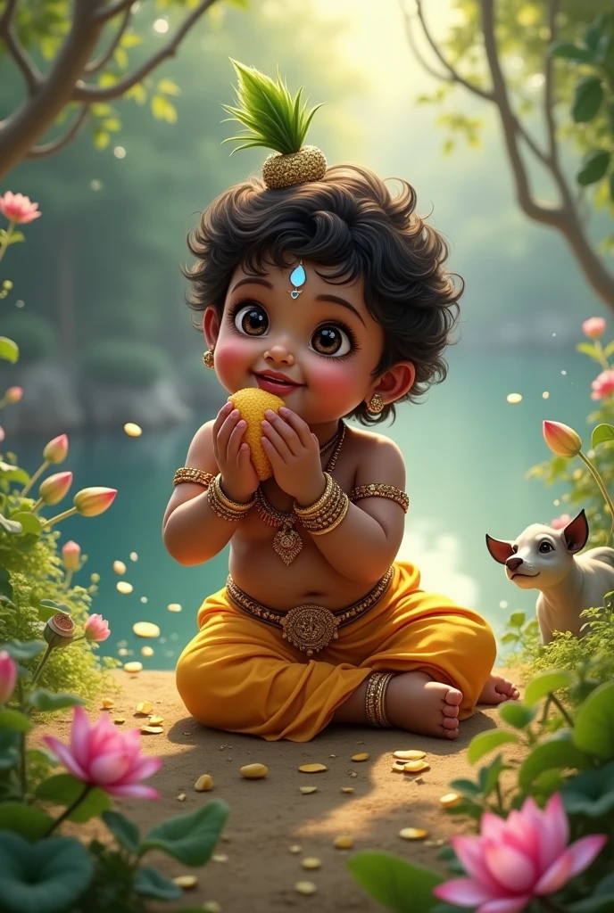 Little krishna image generate during eating makhana 