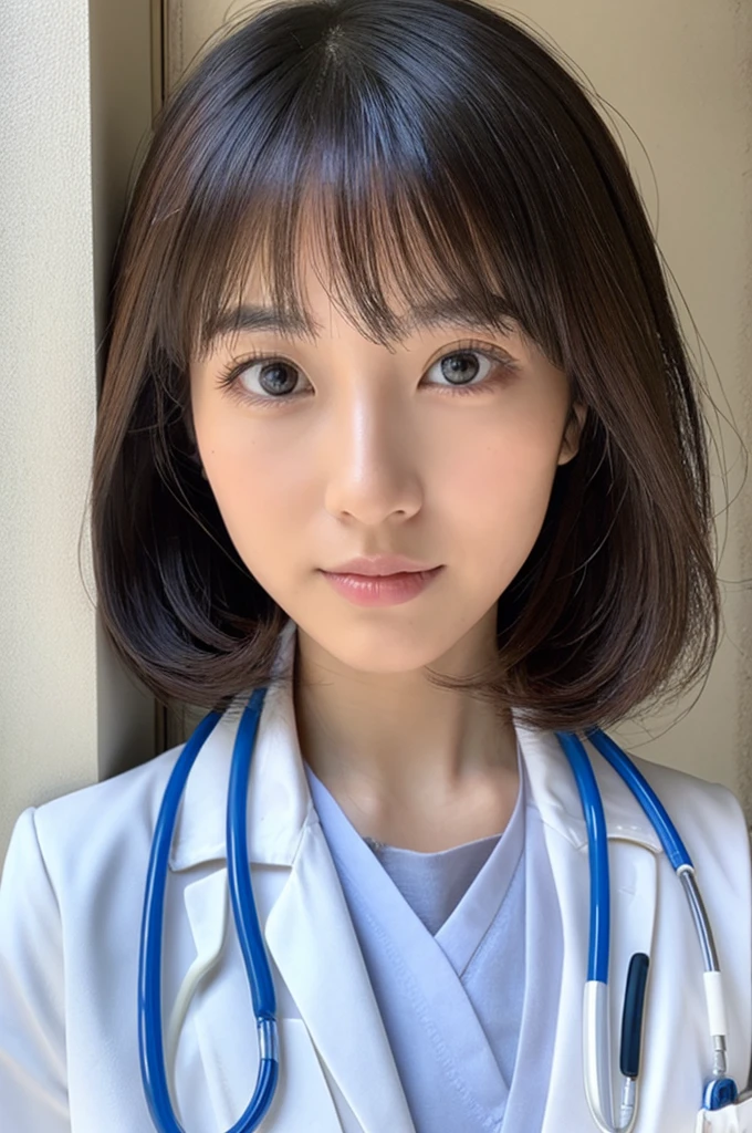 ((Highest quality)), ((masterpiece)), (detailed),Perfect Face,Japanese,Female doctor,White