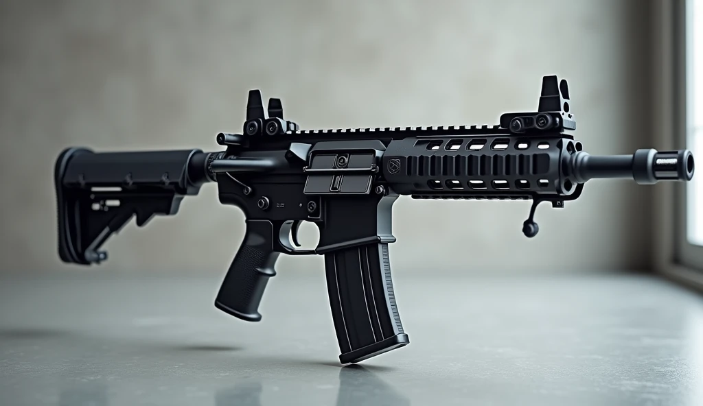 high quality photograph of a contemporary M4A1 carabine