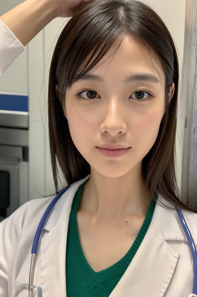 ((Highest quality)), ((masterpiece)), (detailed),Perfect Face,Japanese,Female doctor,White