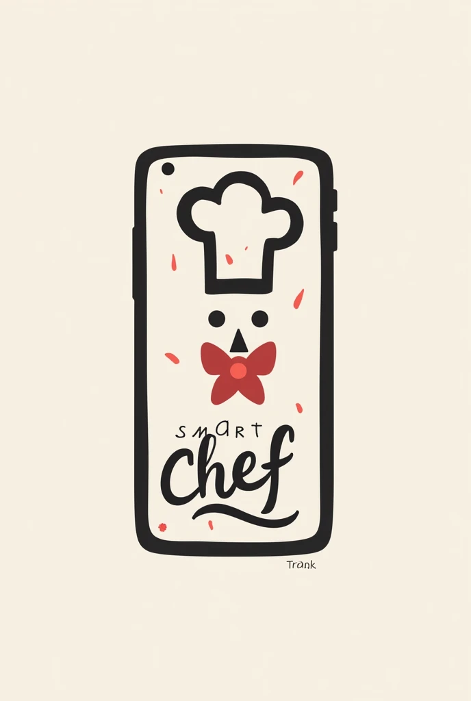 Design a logo for a mobile app called "Smart Chef". The application allows the user to enter the ingredients they have on hand and at home., and with these, manages to create creative recipes and meals