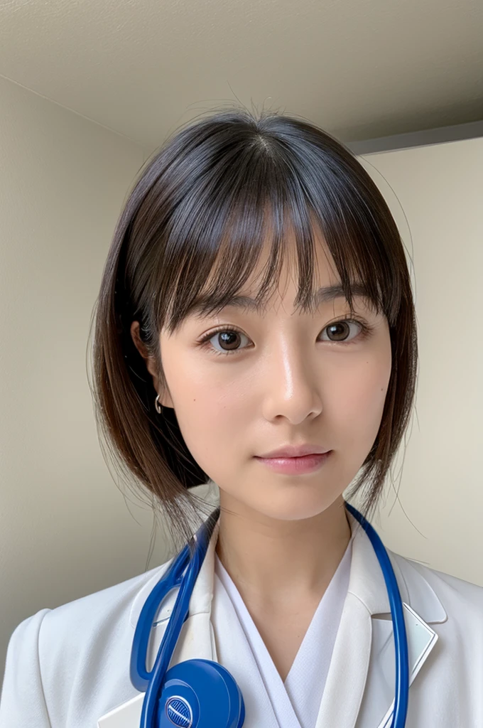((Highest quality)), ((masterpiece)), (detailed),Perfect Face,Japanese,Female doctor,White