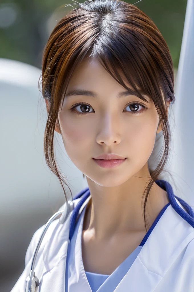 ((Highest quality)), ((masterpiece)), (detailed),Perfect Face,Japanese,Female doctor,White