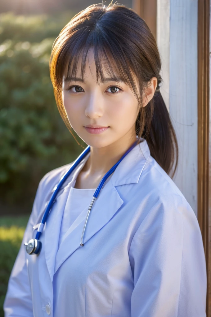 ((Highest quality)), ((masterpiece)), (detailed),Perfect Face,Japanese,Female doctor,White