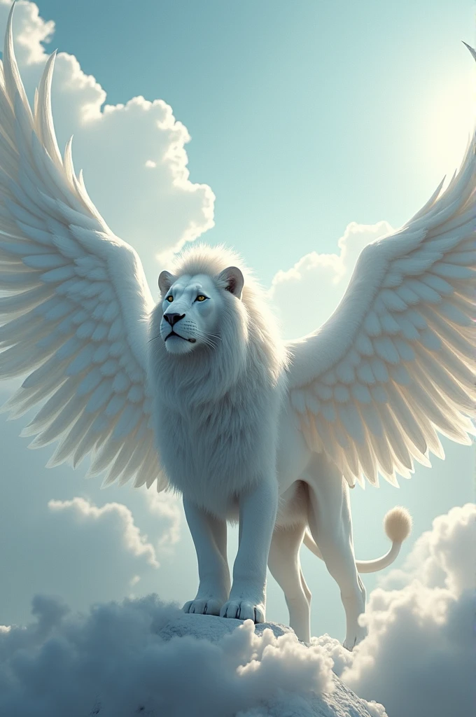 White Lion with Wings Face 
