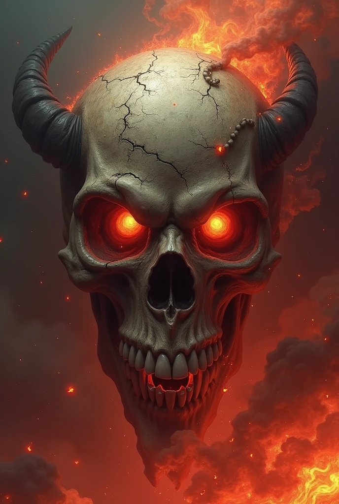 Skull in a hellfire