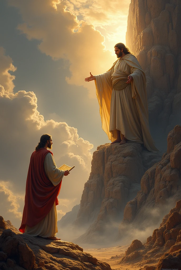 God giving Moses the Ten Commandments