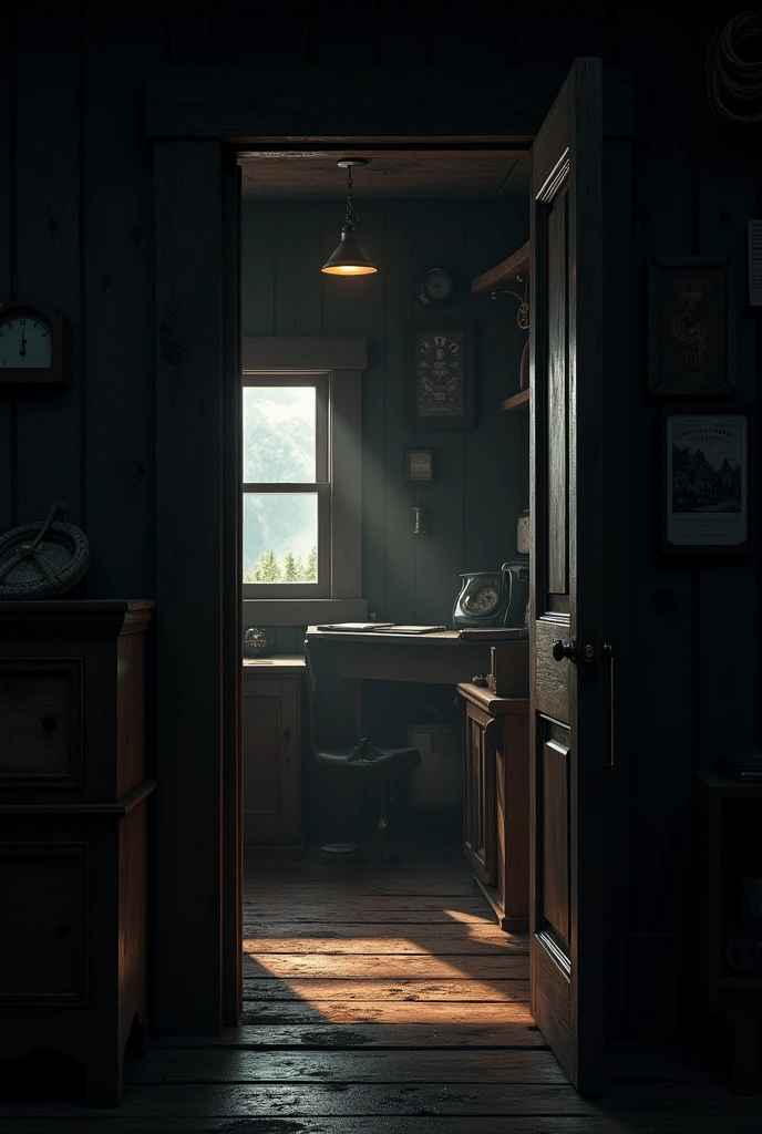 The Port of a cabin;in the dark