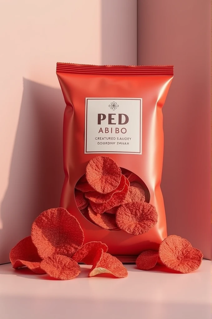 Red chips snack pack with modern and elegant details