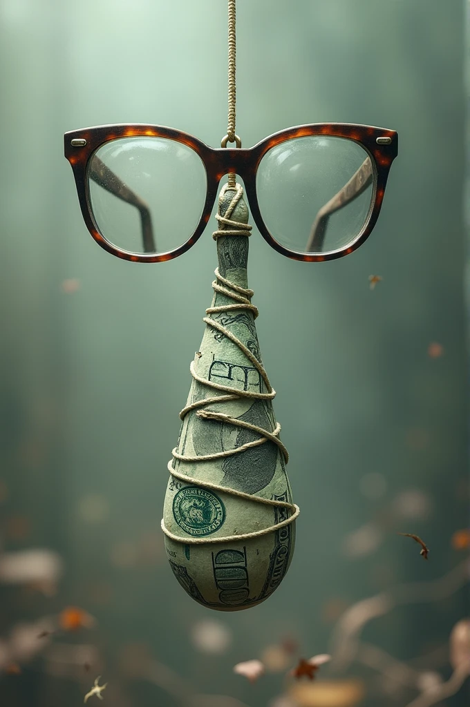 Glasses penis and string with dollars pendant