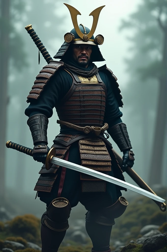 a samurai,holding a katana