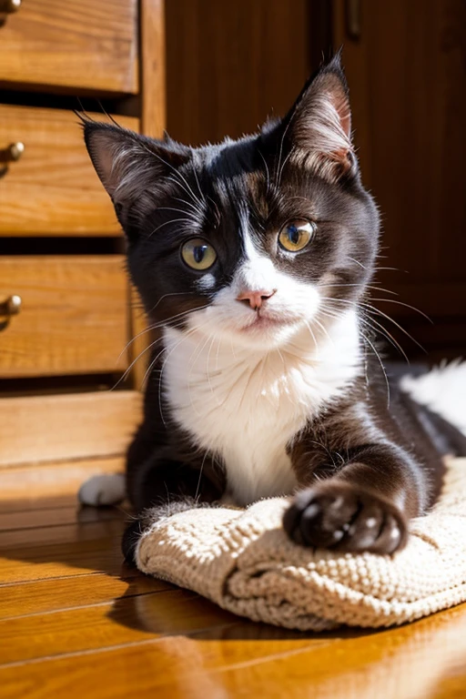 Cat greeting good morning
