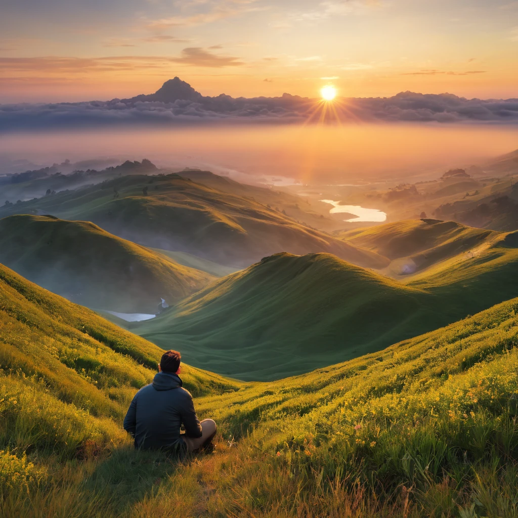 man gay, 8k, masterpiece, sunrise