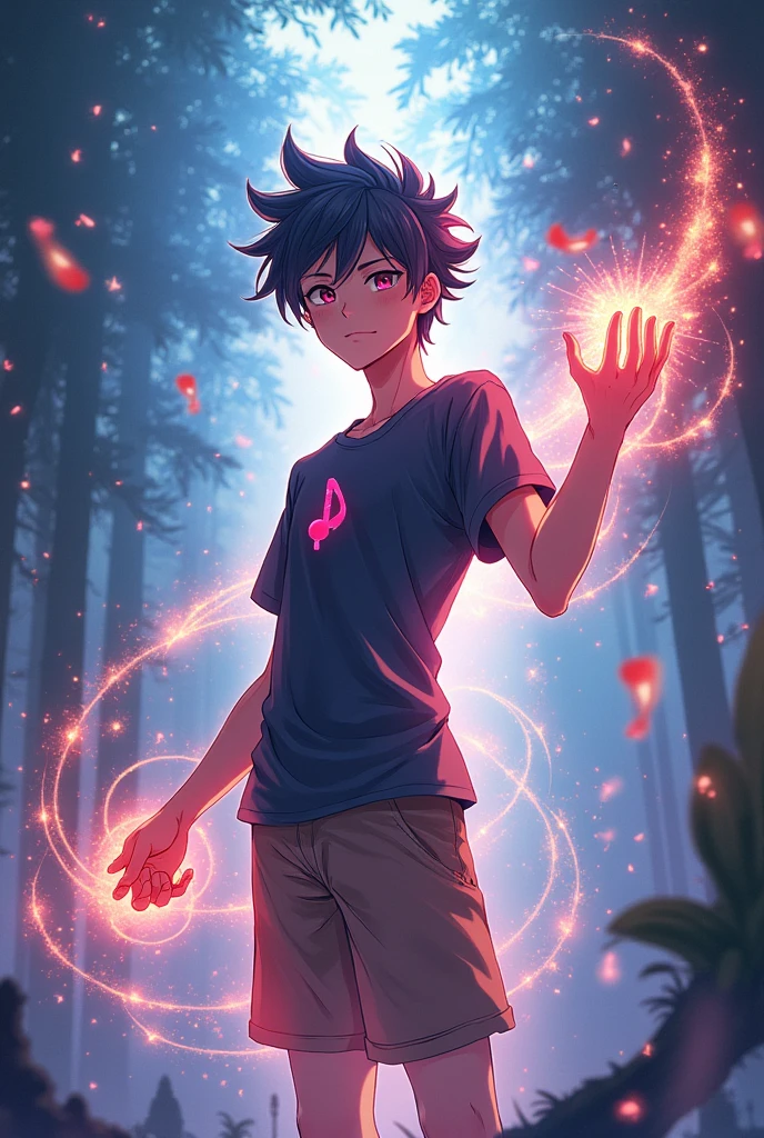 An anime boy with sound magic 

