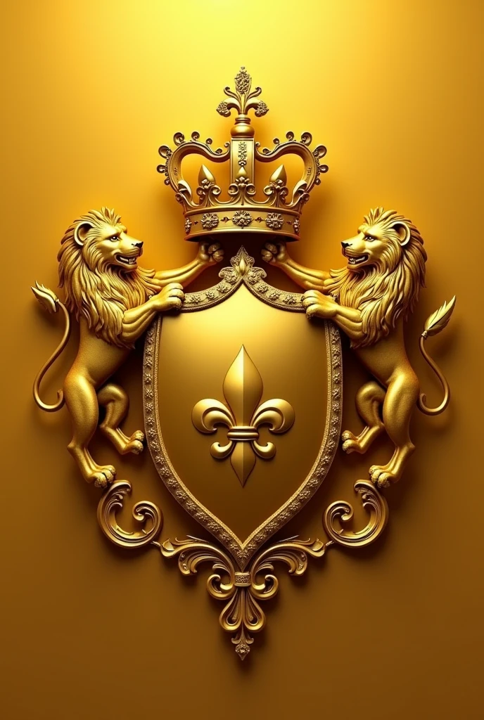 Golden coat of arms, with 5 fleurs-de-lis and empty of gold; timbre: a rising golden lion, charged with the fleur-de-lis of the shield on the shoulder