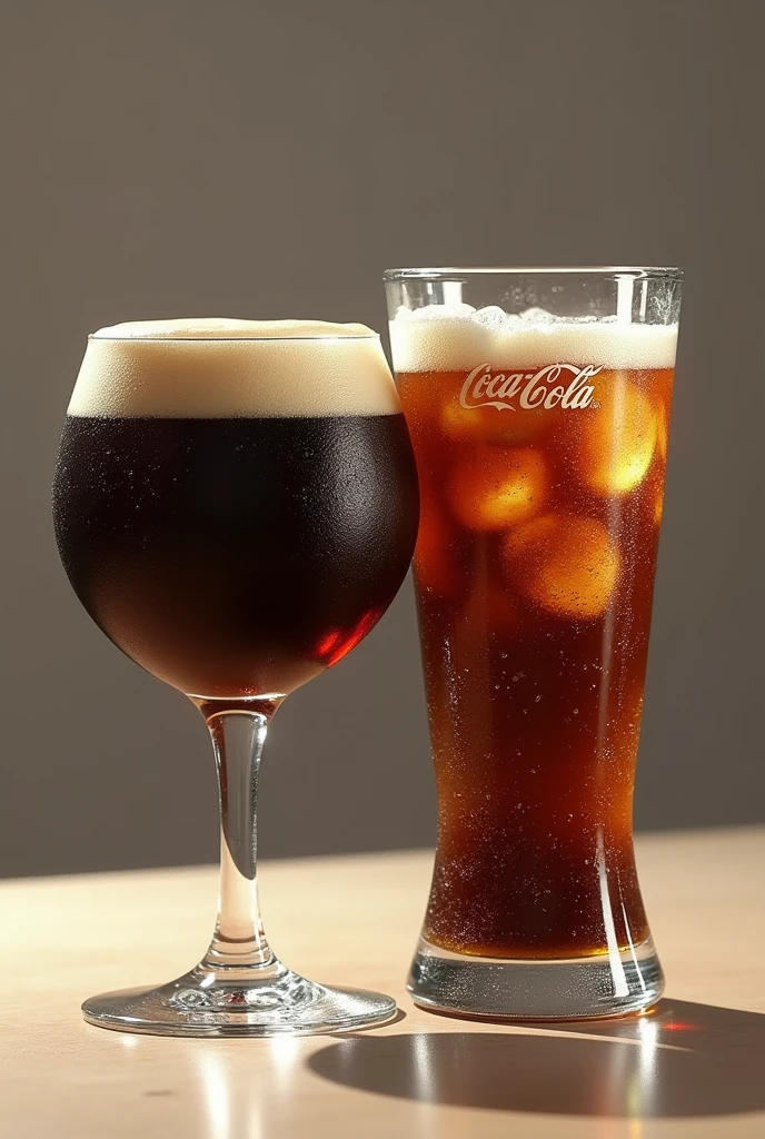 a glass of fernet with realistic coke