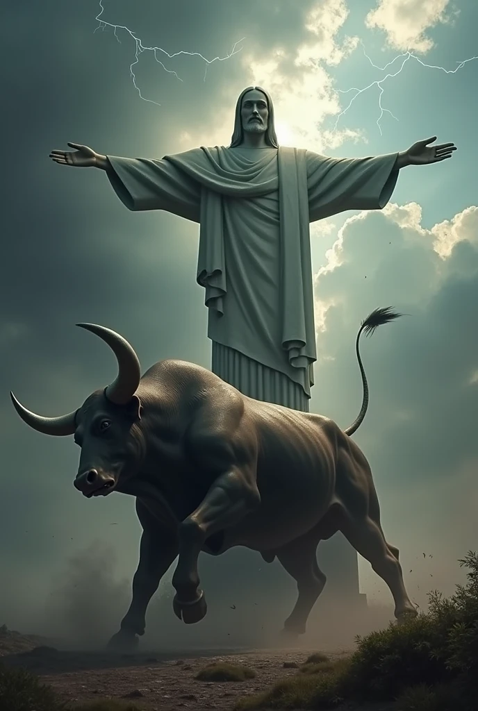 Christ the Redeemer killing a bull