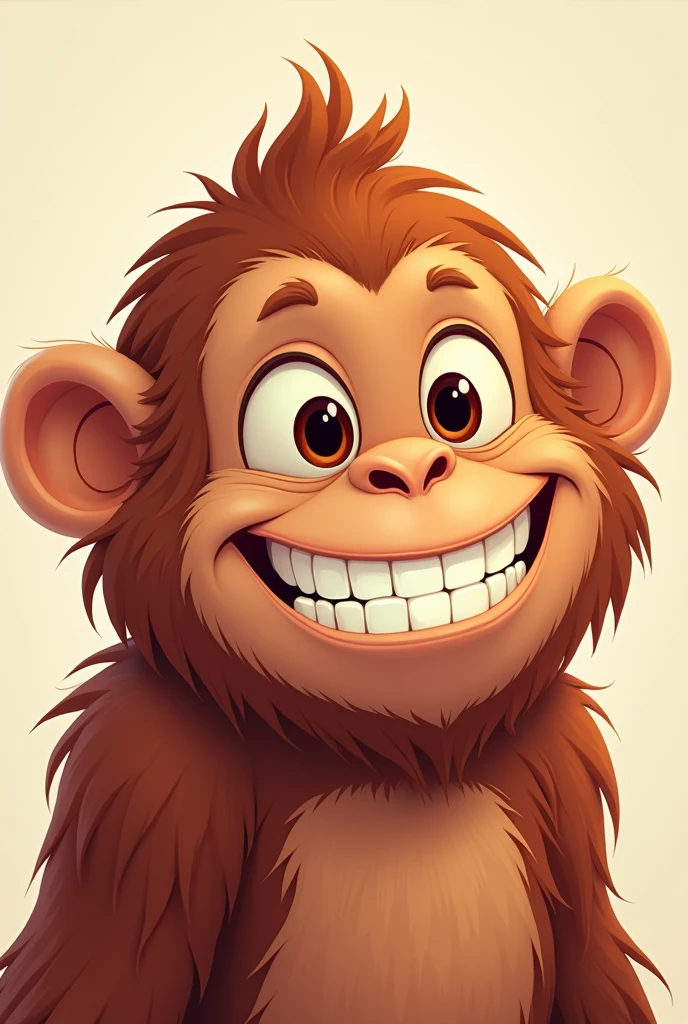 An orangutan with the appearance of a resident, Grinning