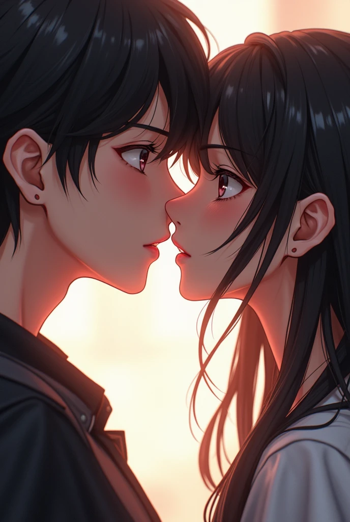 There is a woman who is licking a man&#39;s lips., hyper realistic anime, hyperrealistic female student, photorealistic anime, a hyperrealistic female student, 极其详细的Artgerm, trends on cgstation, realistic 3d anime style, hyperdetailed asian, kawaii realistic portrait