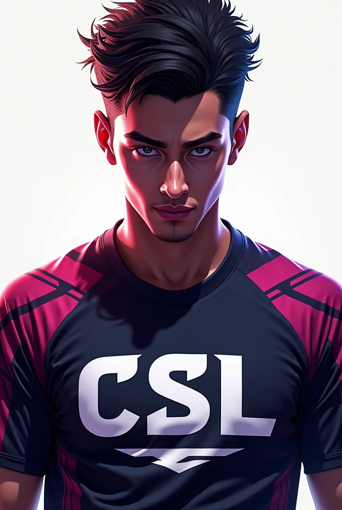 Make an image of a player with the shirt written "CSL" well highlighted, this player's name is "acey"
