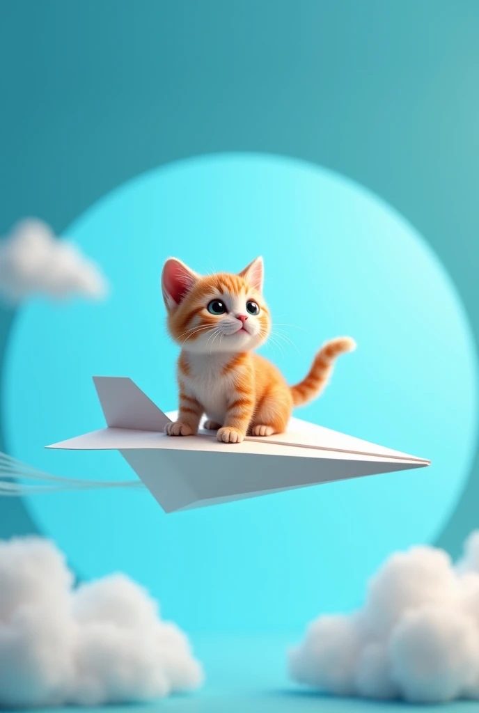 telegram,White Paper Airplane,Background is blue circle,logo,A cat riding a paper airplane,8k
