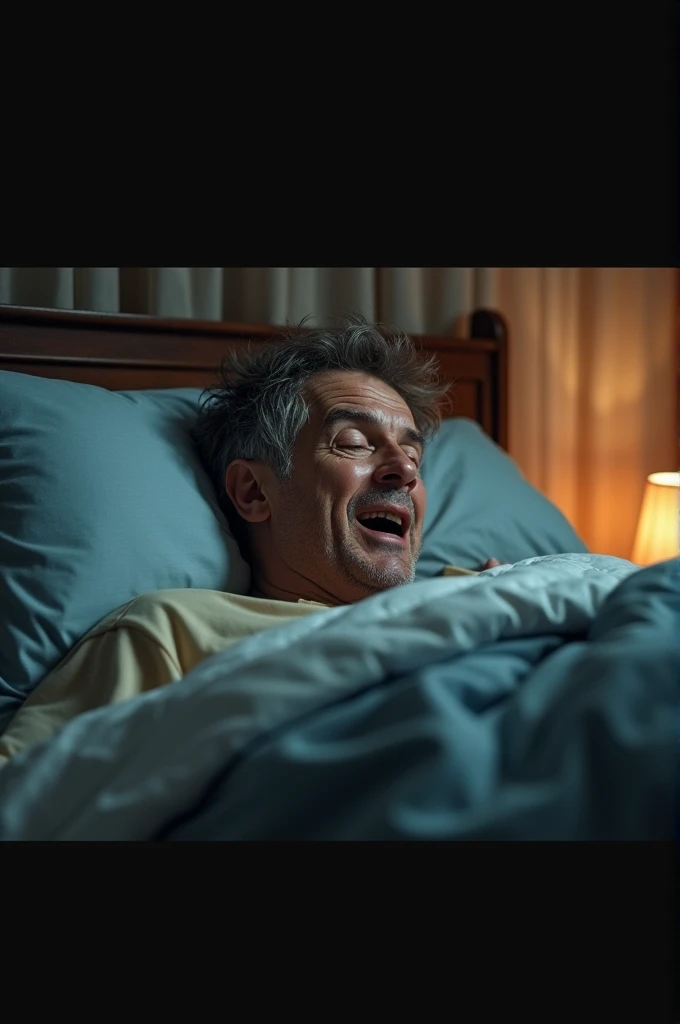Image of a person snoring or a person waking up suddenly to enrich the scene.