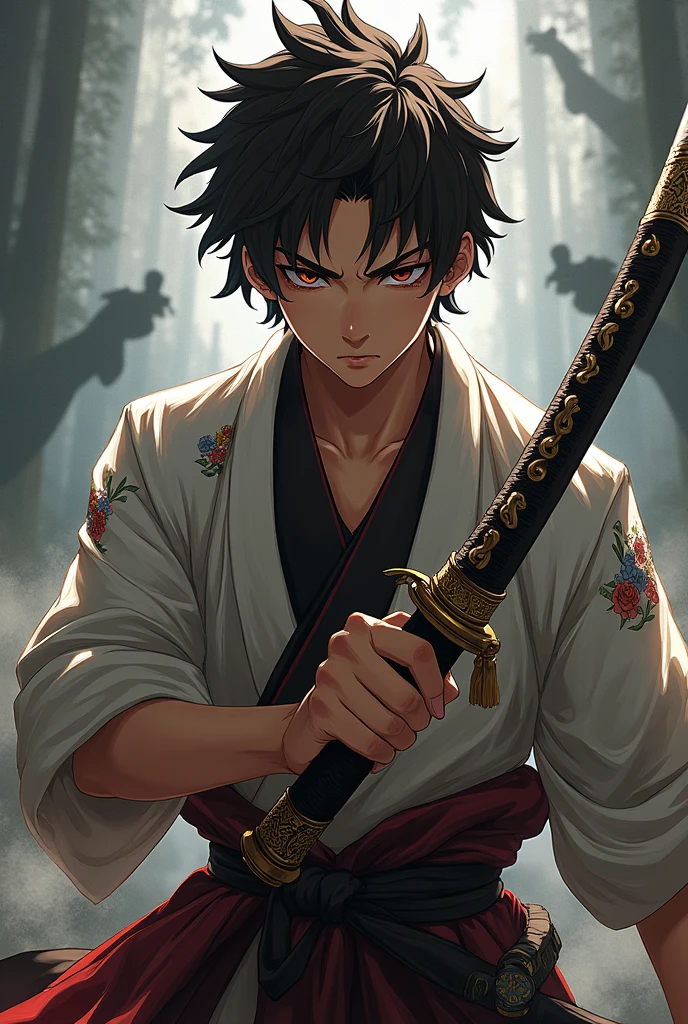 Tandjiro kamado with a katana