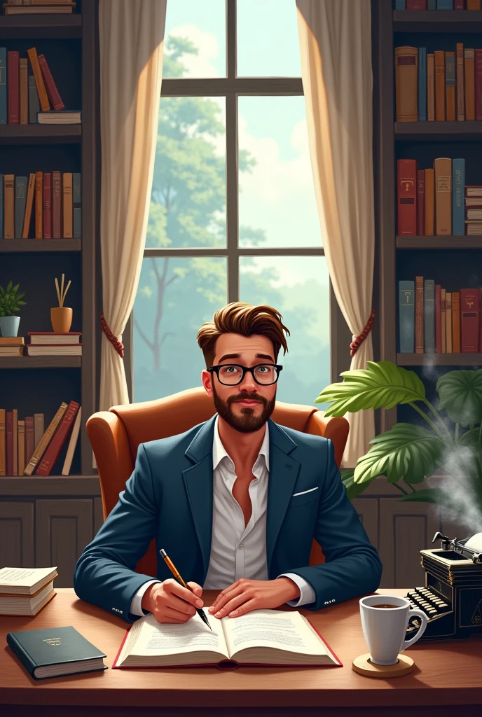 Make an image for me to use as a profile on my professional writer Instagram account about books