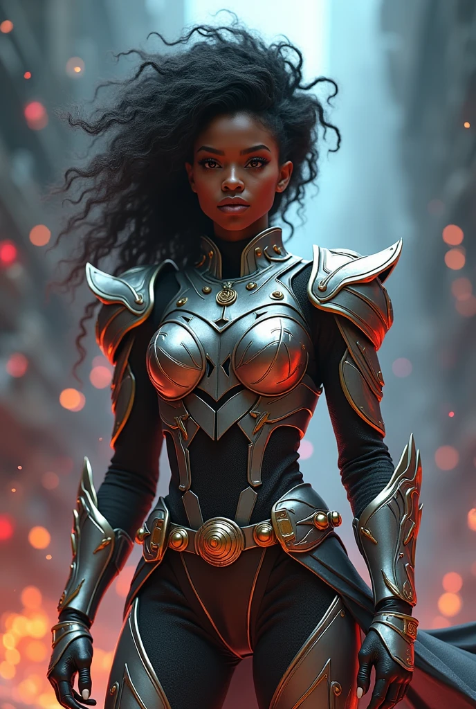 Power Ranger Black girl in full shining armor