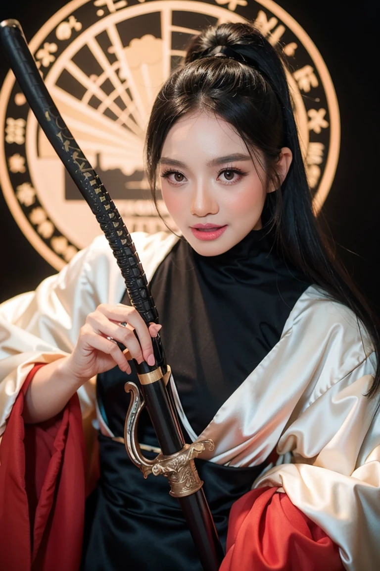 Akira Kurosawa's cinematic style poster,A 2 girl,full body shoot,embodying the spirit of a Samurai from the Warring States Period in Japan. Brightly colored,with a backdrop of war,She wears traditional samurai armor adorned with intricate details,holding a katana with determination,The falling smoke of gunpowder,symbolizing the beauty amidst conflict,Detailed,historical,and with a touch of elegance,cinematic,detailed,style dominated by red,minimalist composition shimmer,edge ligh,
best quality,masterpiece,an extremely delicate and beautiful,CG,unity,8k wallpaper,Amazing,finely detail,masterpiece,official art,extremely detailed CG unity 8k wallpaper,incredibly absurdres,huge filesize,ultra-detailed,highres,extremely detailed,