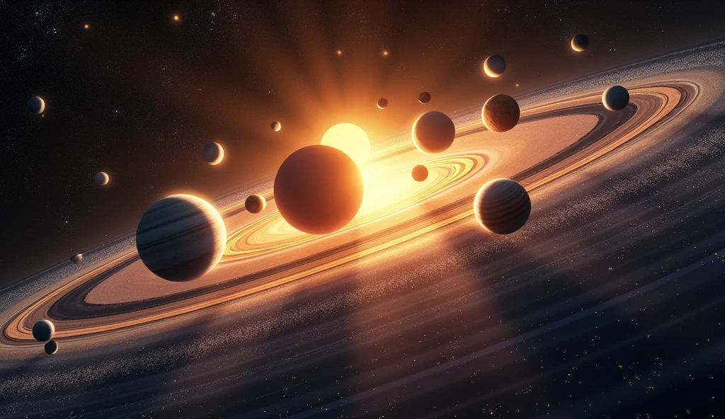 planets of the solar system doing a dance