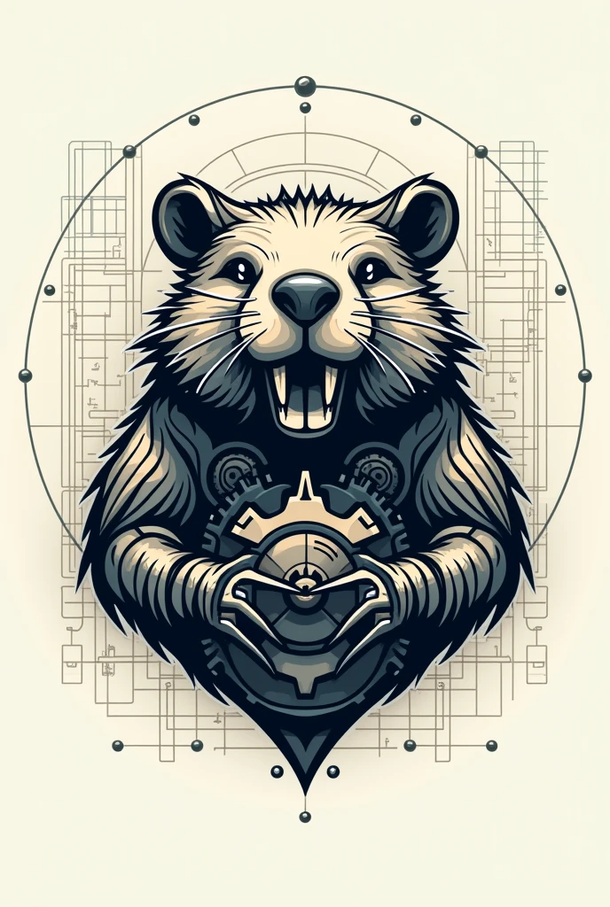 Logo with mechanical beaver animal written Mechanical Engineering