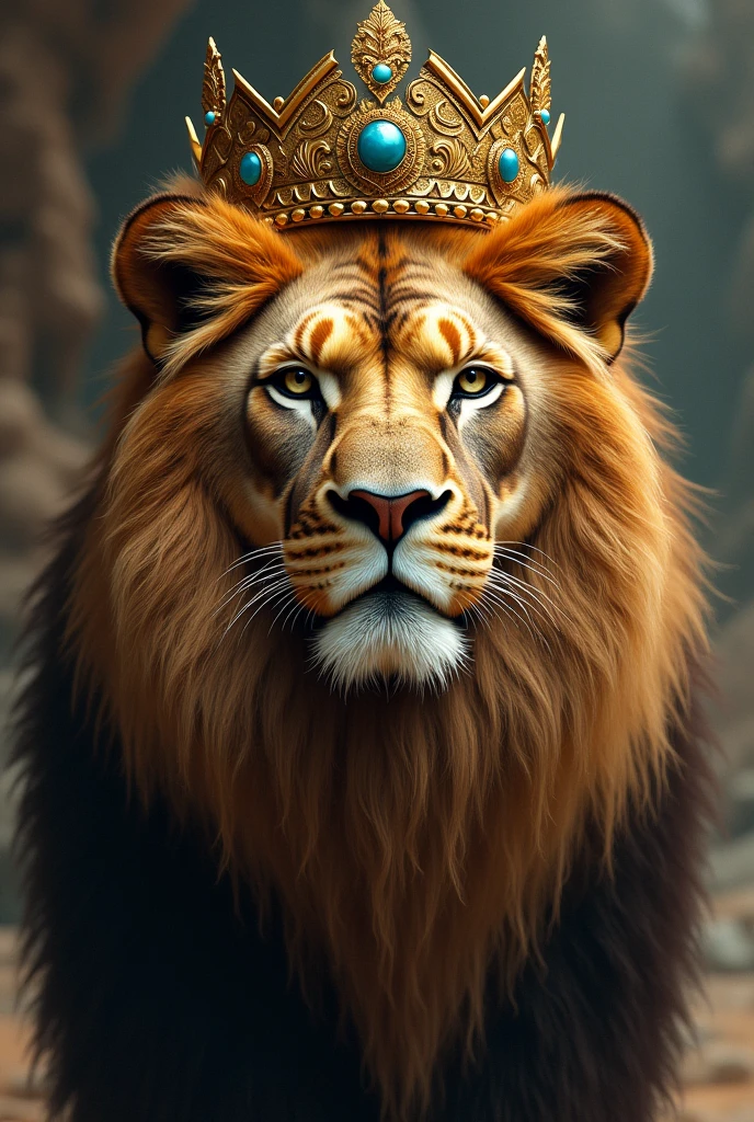 Judah lioness face with crown
