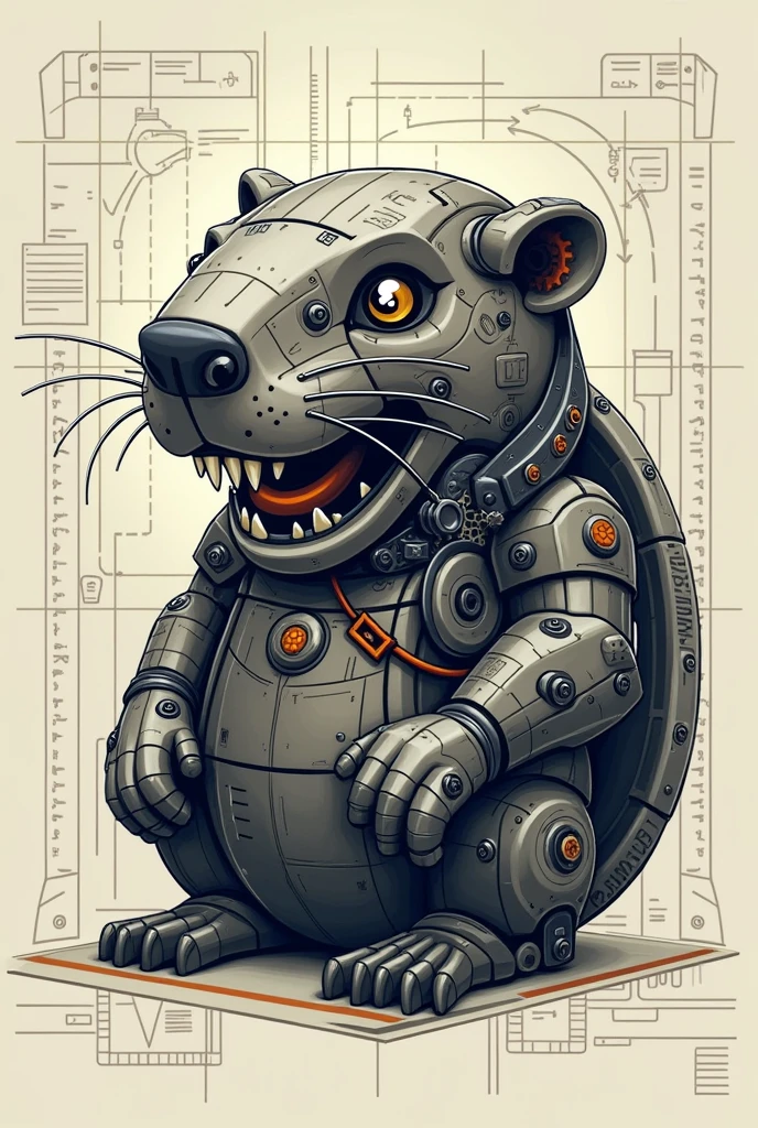 Logo with mechanical beaver animal written Mechanical Engineering