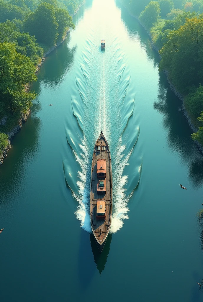 A boat that leaves the bank of a river in a direction perpendicular to it, It goes with a constant speed of 14,4 km/hy the river current carries a Find the graphical and analytical solution to this situation.