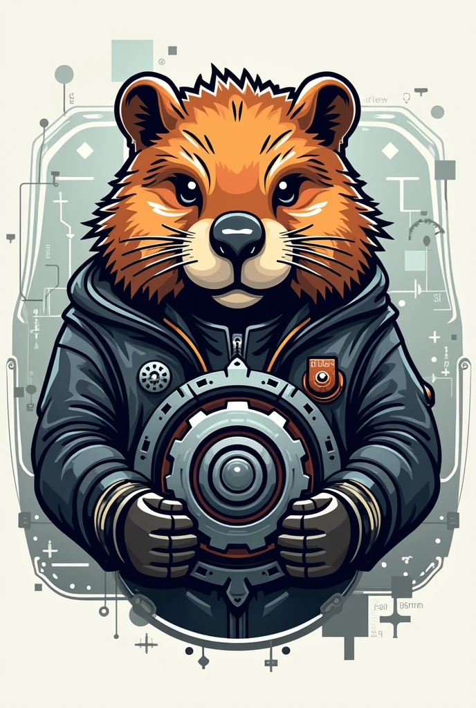 Mechanical Engineering Beaver Animal Logo