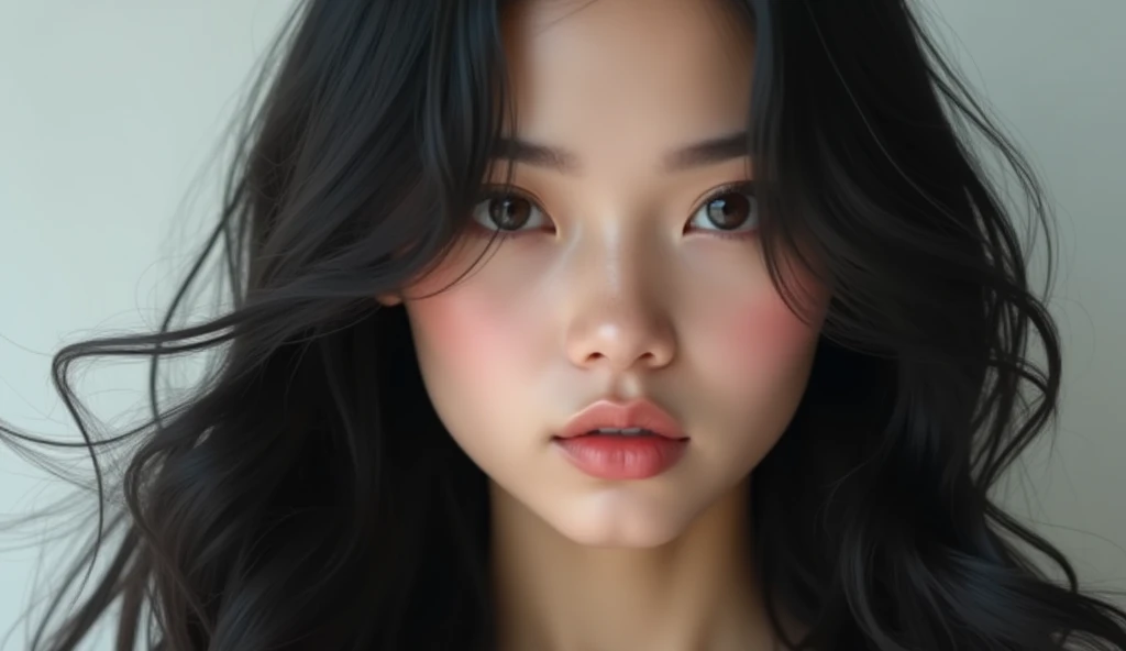white skinned woman with long black hair,2, ultra realistic beautiful woman with detailed face, ultrarealistic photograph