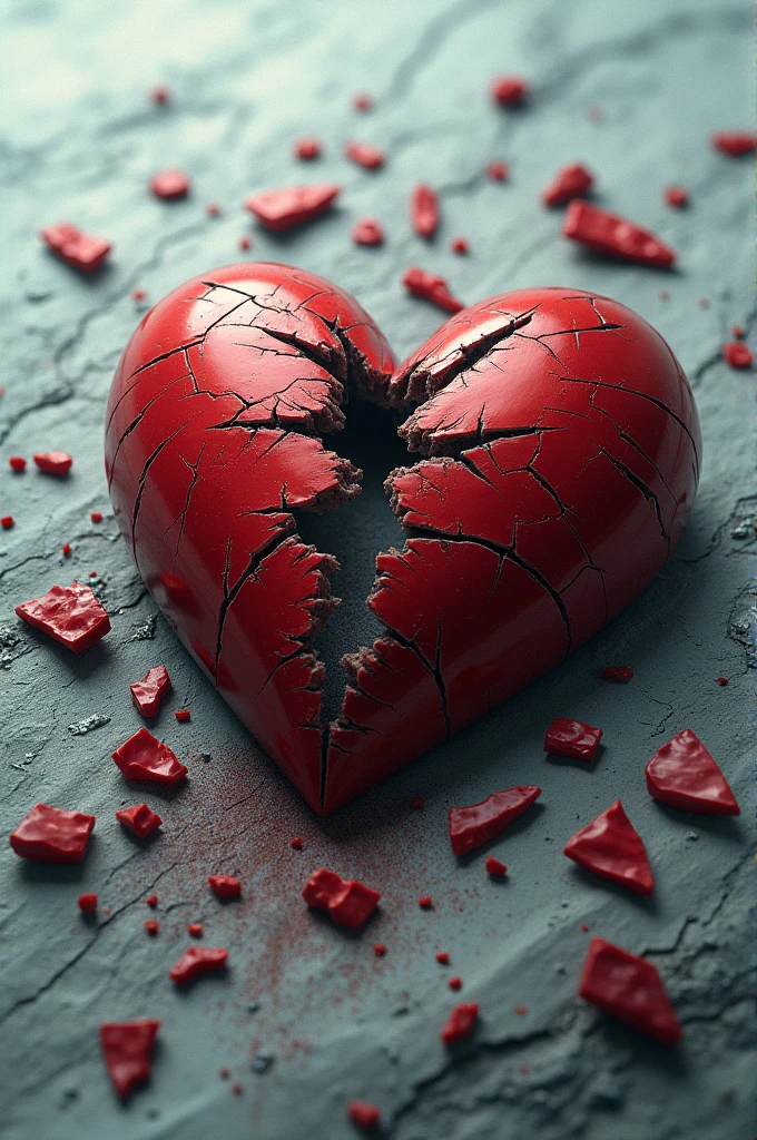 Image of broken heart scattered 