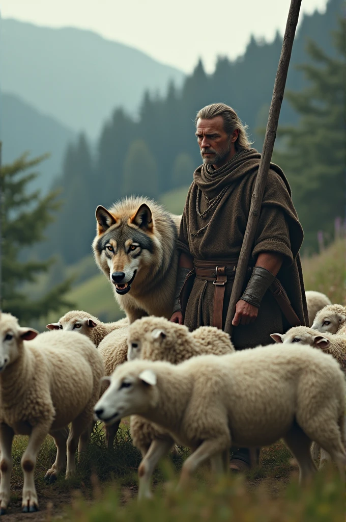 A hungry wolf cannot get enough to eat because of the watchfulness of the shepherd
