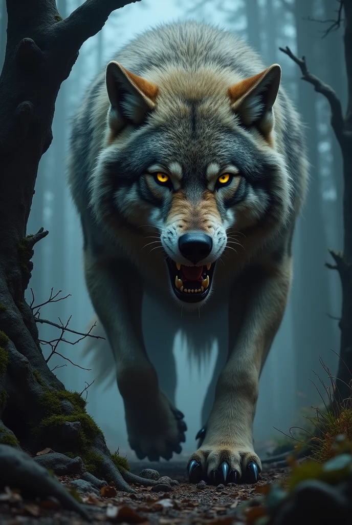 A hungry wolf 
 