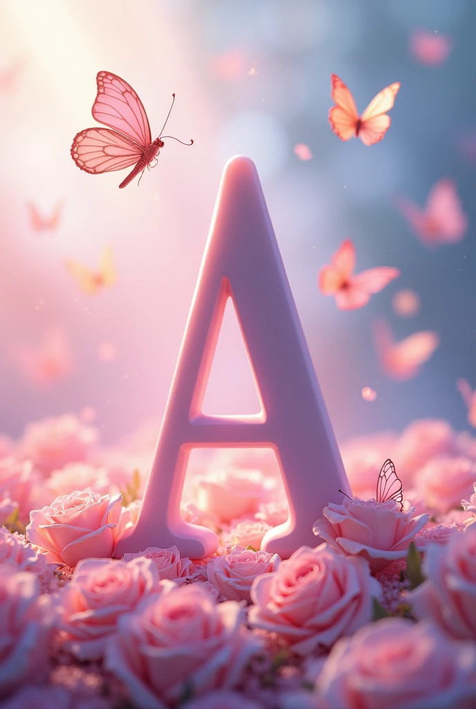 image with the name Ana in the background with the initial A and some butterflies and at the bottom of the page some roses