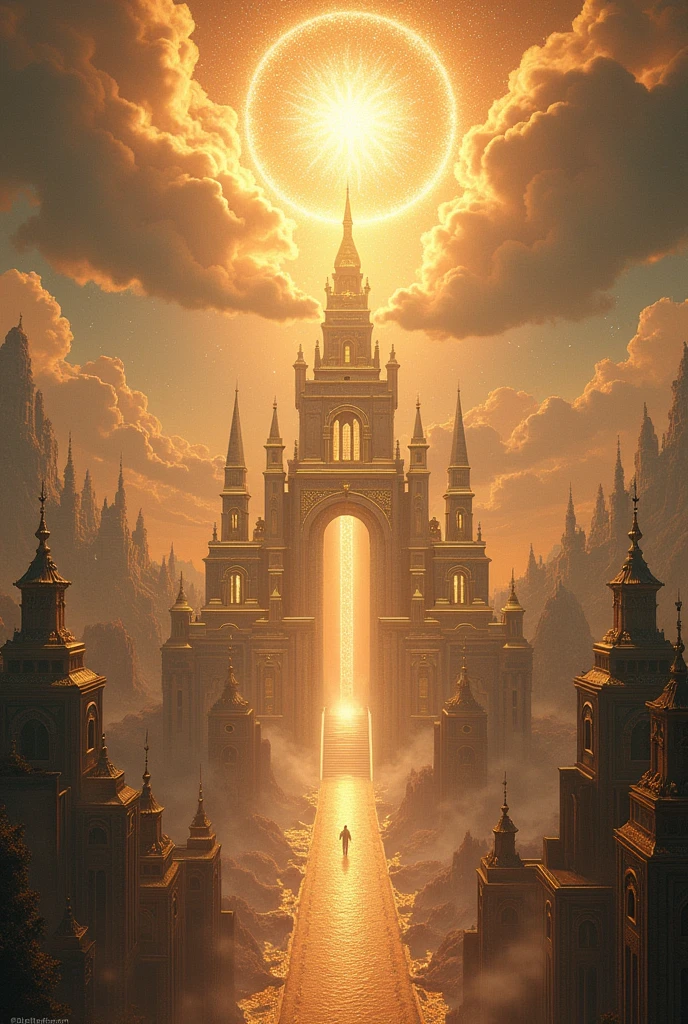 Create an image of the holy city as described in the book of Revelation in the Bible.. Remembering that the city is square