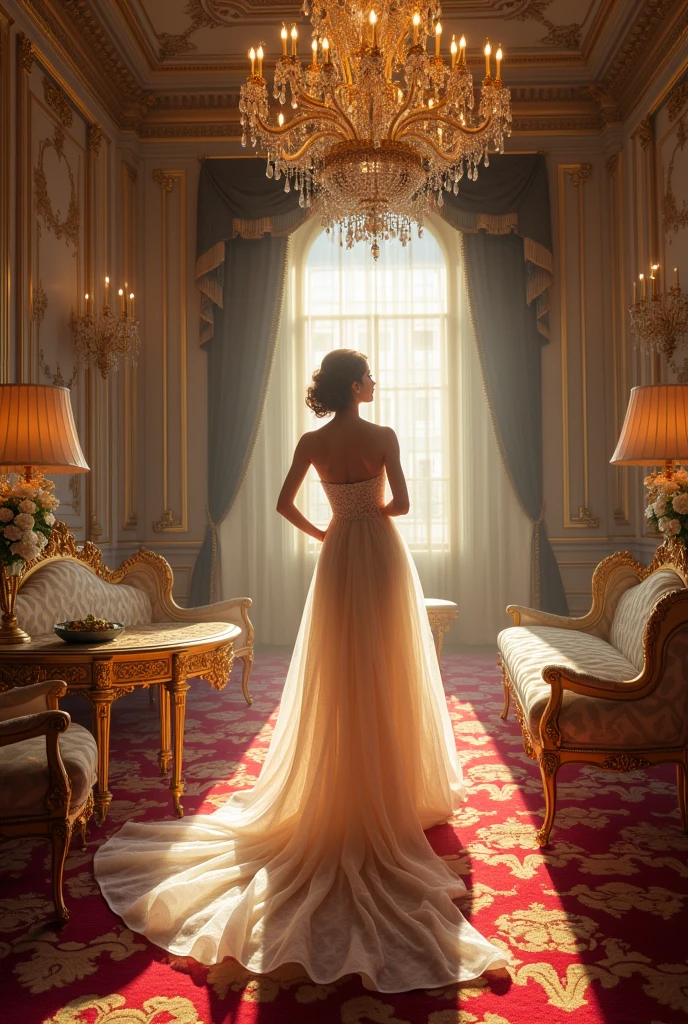 (Russia:1.6), beautiful, nice, , amazing, masterpiece, Wear thin fabrics, rich, Gorgeous, bed, Mansion, amazing, High resolution, 
