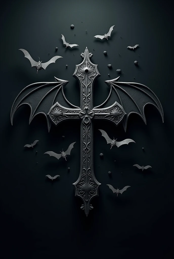 GJOVO LOGO WITH BATS & GOTHIC CROSS