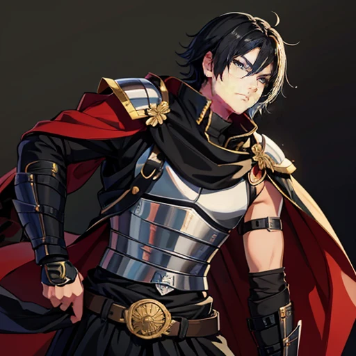 believe me based on the base image, a version of a teenage boy, jet black hair, black eyes, with Roman legionary armor. 15 years, Sasuke&#39;s son.