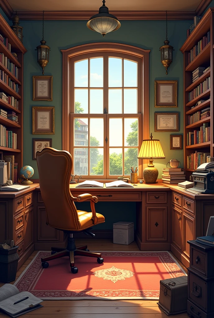 A HUMBLE ROOM OF A PROFESSOR WALL
. GENERAME IN COLOR DRAWING