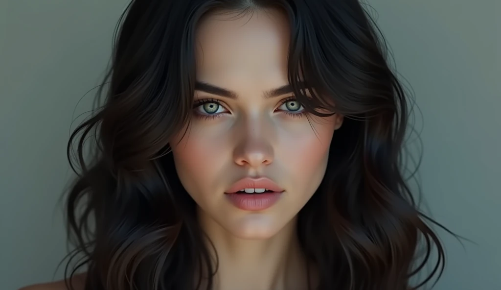 white skinned woman with long black hair,2, ultra realistic beautiful woman with detailed face, ultrarealistic photograph, she is arguing with her husband
