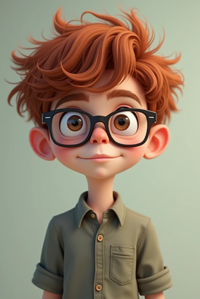 Nerdy boy redhead brown eyes dark curly 1